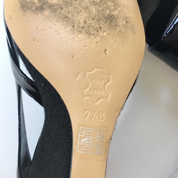 CHARLES DAVID Black Patent Leather Wedge Size 7.5B - Picture 7 of 7